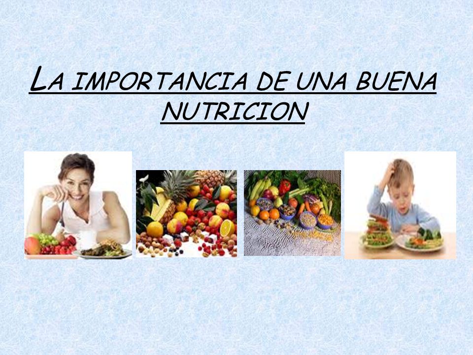 la importancia de la nutrición